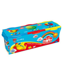 Tris barattoli da 220gr - giallo/rosso/azzurro - DiDò - conf. 3 pezzi