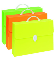 Valigetta Polionda Fluo - 28x39cm - dorso 8cm - colori assortiti - Favorit