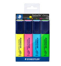 Evidenziatore Textsurfer Classic  - punta a scalpello - tratto da 1,0-5,0mm - astuccio 4 colori - Staedtler
