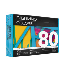 Carta Fabriano Colore - A4 - 80 gr - colori forti azzurro - Fabriano - conf. 500 fogli