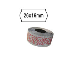 Rotolo da 1000 etichette a onda per Printex Smart 16/2616 e Z Maxi 6/2616 - 26x16 mm - adesivo permanente - bianco - Pri