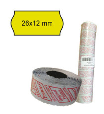Rotolo da 1000 etichette a onda per Printex Smart 8/2612 - 26x12 mm - adesivo permanente - giallo - Printex - pack 10 ro