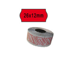 Rotolo da 1000 etichette a onda per Printex Smart 8/2612 - 26x12 mm - adesivo permanente - rosso - Printex - pack 10 rot