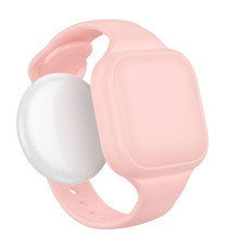 Localizzatore gps a braccialetto Hoco E91E rosa compatibile con Google Find My Device, autonomia 12 mesi, ideale per bambini