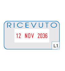 Timbro S260/L1 Datario + RICEVUTO - 4 mm - autoinchiostrante - bicolore - Colop