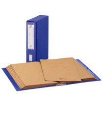 Classificatore alfabetico Mec - 20 cartelline 3 lembi - 23 x 32 cm - dorso 8,5 cm - blu - King Mec