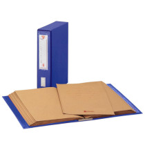 Classificatore alfabetico Mec - 20 cartelline 3 lembi - 23 x 32 cm - dorso 8,5 cm - blu - King Mec