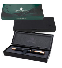 Roller Linea Impressa - punta M - nero/rosegold - Monteverde