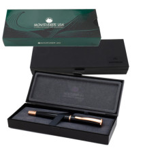 Roller Linea Impressa - punta M - nero/rosegold - Monteverde