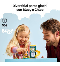 Lego Bluey - Divertimento al parco giochi di Bluey e Chloe - Lego 11201 con 2 Minifigure, Saliscendi, Scivolo 104pz Anni 4+