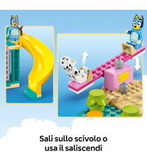 Lego Bluey - Divertimento al parco giochi di Bluey e Chloe - Lego 11201 con 2 Minifigure, Saliscendi, Scivolo 104pz Anni 4+