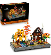 Lego Icons - Giardino autunnale del cottage - Lego 10371 con Casa, 4 Alberi, Animali e Fiori 1102pz Anni 18+