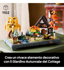 Lego Icons - Giardino autunnale del cottage - Lego 10371 con Casa, 4 Alberi, Animali e Fiori 1102pz Anni 18+