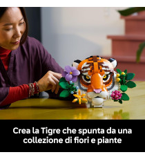 Lego Art - Collezione animali – Tigre - Lego 31217 con Fiori e Piante Botaniche Decorative Anni 18+ 744pz