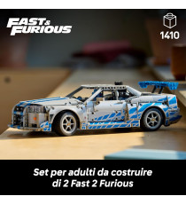 Lego Technic - Auto Nissan Skyline GT-R (R34) 2 Fast 2 Furious - Lego 42210 con Funzione di Derapata Anni 18+ 1410pz