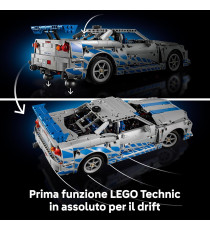 Lego Technic - Auto Nissan Skyline GT-R (R34) 2 Fast 2 Furious - Lego 42210 con Funzione di Derapata Anni 18+ 1410pz