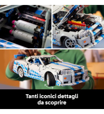 Lego Technic - Auto Nissan Skyline GT-R (R34) 2 Fast 2 Furious - Lego 42210 con Funzione di Derapata Anni 18+ 1410pz