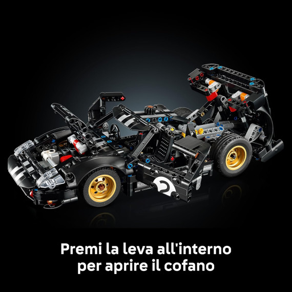 Lego Technic - Auto da corsa Ford GT40 MKII 1966 - Lego 42223 Motore V8, Dettagli e Livrea Originali Anni 18+ 793pz