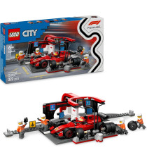 Lego City - Go-kart e piloti - Lego 60400 Pitstop e meccanici con monoposto Ferrari F1 Anni 6+ 322pz