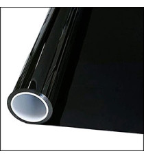 Pellicola adesiva - 50 cm x 10 m - protezione UV alta - trasparenza medio bassa -  riflettente/nero - Patifix