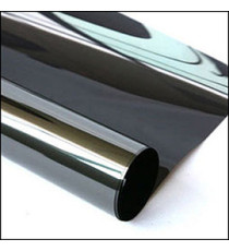 Pellicola adesiva - 50 cm x 10 m - protezione UV medio/alta - trasparenza medio bassa -  riflettente/nero - Patifix