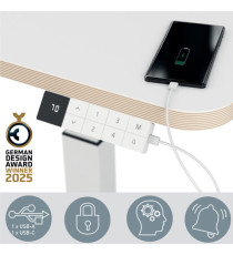 Scrivania Compatta Elettrica Sit-Stand - fissa - 80 x 60 x 65-130 cm - bianco - Leitz