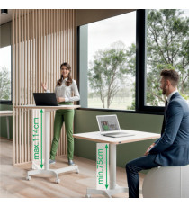 Scrivania Compatta pneumatica Sit-Stand - mobile - 80 x 60 x 75-114 cm - bianco - Leitz