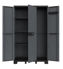 Armadio CAB102A ardesia - 3 ante - 102 x 39 x 172 cm - plastica - nero - Terry