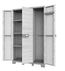 Armadio CAB102A sequoia - 3 ante - 102 x 39 x 172 cm - plastica - grigio - Terry