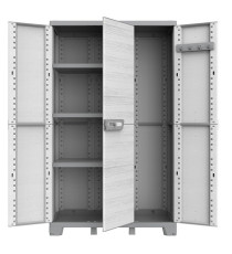 Armadio CAB102A sequoia - 3 ante - 102 x 39 x 172 cm - plastica - grigio - Terry