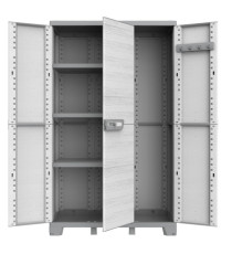 Armadio CAB102A sequoia - 3 ante - 102 x 39 x 172 cm - plastica - grigio - Terry