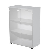 Armadio modulare - a 2 ante vetro - 90 x 44 x 123 cm - grigio
