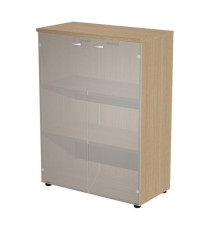 Armadio modulare - a 2 ante vetro - 90 x 44 x 123 cm - rovere