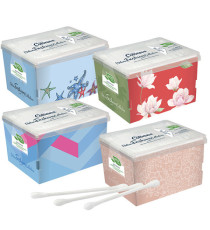 Bastoncini puliorecchie cotonati - colori assortiti - Cotoneve - eco pack da 300 pezzi