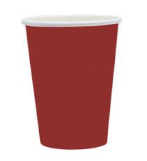 Bicchieri biodegradabili Ecocolor - 250cc - rosso intenso - Big Party - conf. 25 pezzi