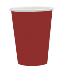 Bicchieri biodegradabili Ecocolor - 250cc - rosso intenso - Big Party - conf. 25 pezzi