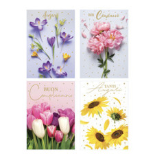 Biglietto Floreale - stampa a caldo - fantasie assortite - Rex Sadoch