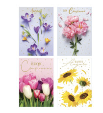 Biglietto Floreale - stampa a caldo - fantasie assortite - Rex Sadoch