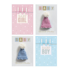 Biglietto Nascita - con glitter - fantasie assortite - Rex Sadoch