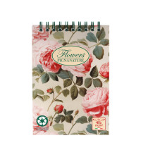 Blocco Nature Flowers - spiralato sul lato corto - A6 - 50 fogli - 80 gr - 5mm - Pigna
