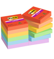 Blocco Post-it Super Sticky - 622-12SS-PLAY - 47,6 x 47,6 mm - colori Playful - 90 fogli - Post-it - conf. 12 pezzi