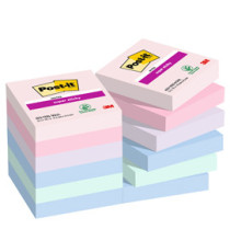 Blocco Post-it Super Sticky - 622-12SS-SOUL - 47,6 x 47,6  mm - colori Soulful - 90 fogli - Post-it - conf. 12 pezzi