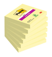 Blocco Post-it Super Sticky - 654-6SS-CY - 76 x 76 mm - giallo Canary - 90 fogli - Post-it - conf. 6 pezzi