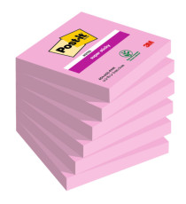 Blocco Post-it Super Sticky - 654-6SS-PNK - 76 x 76 mm - rosa - 90 fogli - Post-it - conf. 6 pezzi