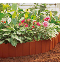 Bordo ornamentale - componibile ad incastro - PP - marrone - 3m x 175mm - Verdemax