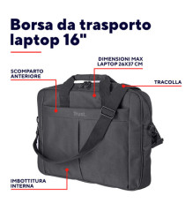Borsa - per laptop - fino a 16 - Nero - Primo -Trust