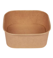 Bowl quadrata - 1200ml - 17 x 17 cm - avana - Signor Bio - conf. 50 pezzi