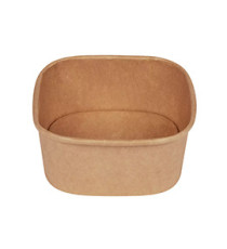 Bowl quadrata - 600ml - 13 x 13 cm - avana - Signor Bio - conf. 50 pezzi