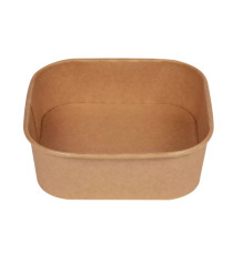 Bowl quadrata - 900ml - 17 x 17 cm - avana - Signor Bio - conf. 50 pezzi