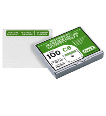 Busta adesiva Speedy Doc - con stampa contiene documenti - C6 (16,5 x 11 cm) - LDPE - trasparente - Favorit - conf. 10